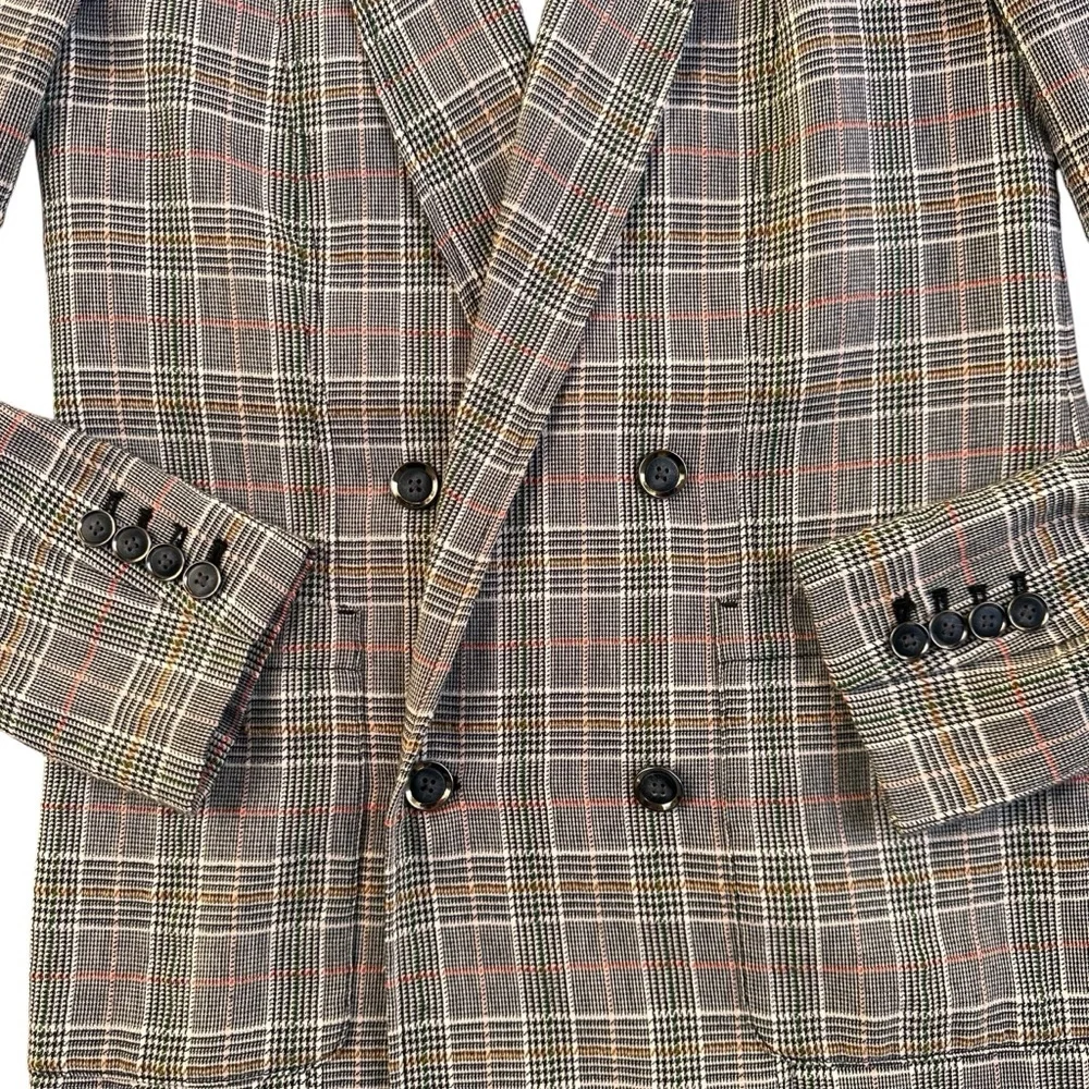 2 for $15 😍 Anthropologie Maeve Relaxed Herringbone Lilith Blazer– Black/Tan – 2 - Picture 4 of 7